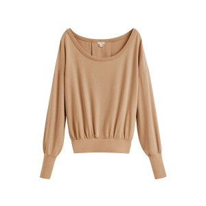Cuyana French Terry Boatneck Sweatshirts Dames Bruin | CQP6512PT