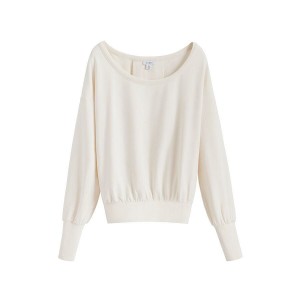 Cuyana French Terry Boatneck Sweatshirts Dames Wit | JJJ8744XL