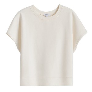 Cuyana French Terry Kort Sleeve Sweatshirts Dames Wit | TQW884AW
