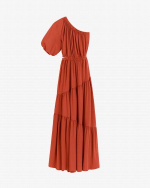 Cuyana Gathered One Shoulder Jurk Dames Oranje | BQV9826IX