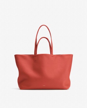 Cuyana Klassieke Easy Tote Tassen Dames Donkerkoraal | RJZ4210SE