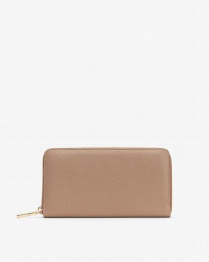 Cuyana Klassieke Zip Around Portefeuille Dames Khaki Grijs | GRF5515YH