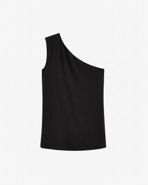Cuyana One Shoulder Top Tanktop Dames Zwart | ENZ2153FW