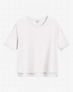 Cuyana Pima Cropped Tee T-shirts Dames Wit | SNK353WZ