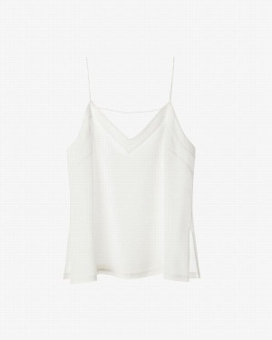 Cuyana Silk Cami Tanktop Dames Wit | IEP566PG