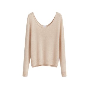 Cuyana Single-Origin Cashmere Scoop Neck Truien Dames Beige | CGF1657SW