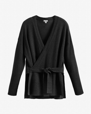 Cuyana Single Origin Cashmere Wrap Truien Dames Zwart | FEH2934JX