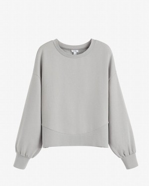 Cuyana Terry Balloon Sleeve Sweatshirts Dames Grijs | KAM5869MT