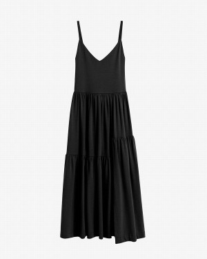 Cuyana Tiered Jurk Dames Zwart | ZPW5733MK