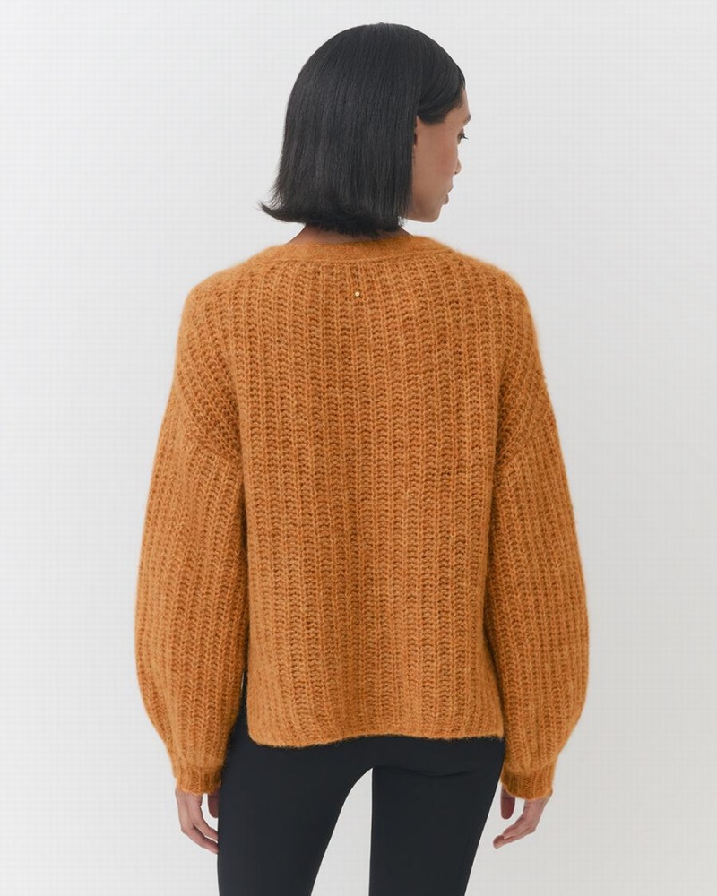 Cuyana Alpaca Wol Cropped Cardigan Dames Geel | PZQ3689XJ