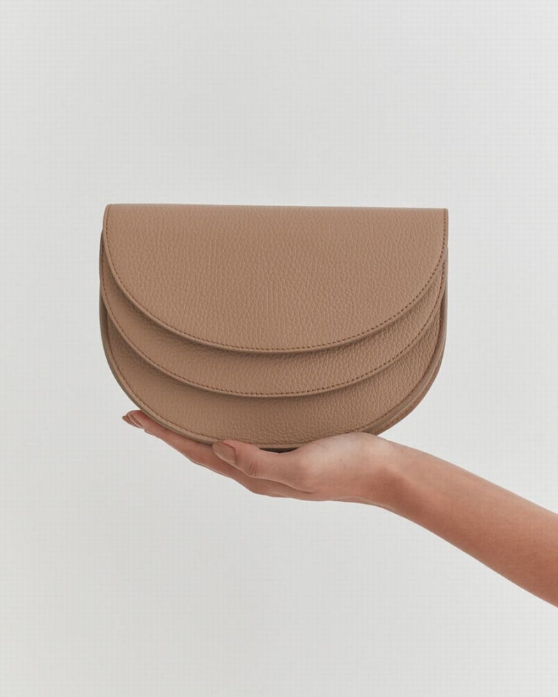 Cuyana Double Moon Heuptas Dames Khaki | VLN6967DL