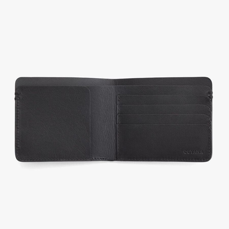Cuyana Folding Smooth Portefeuille Dames Zwart | VAN5365QB