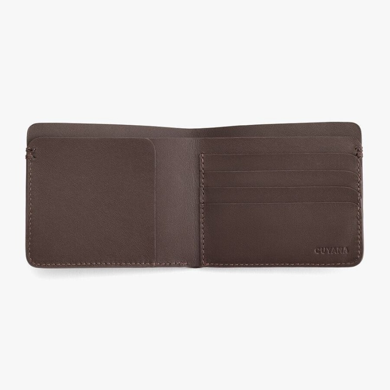 Cuyana Folding Smooth Portefeuille Dames Donkerbruin | GYQ4060MU