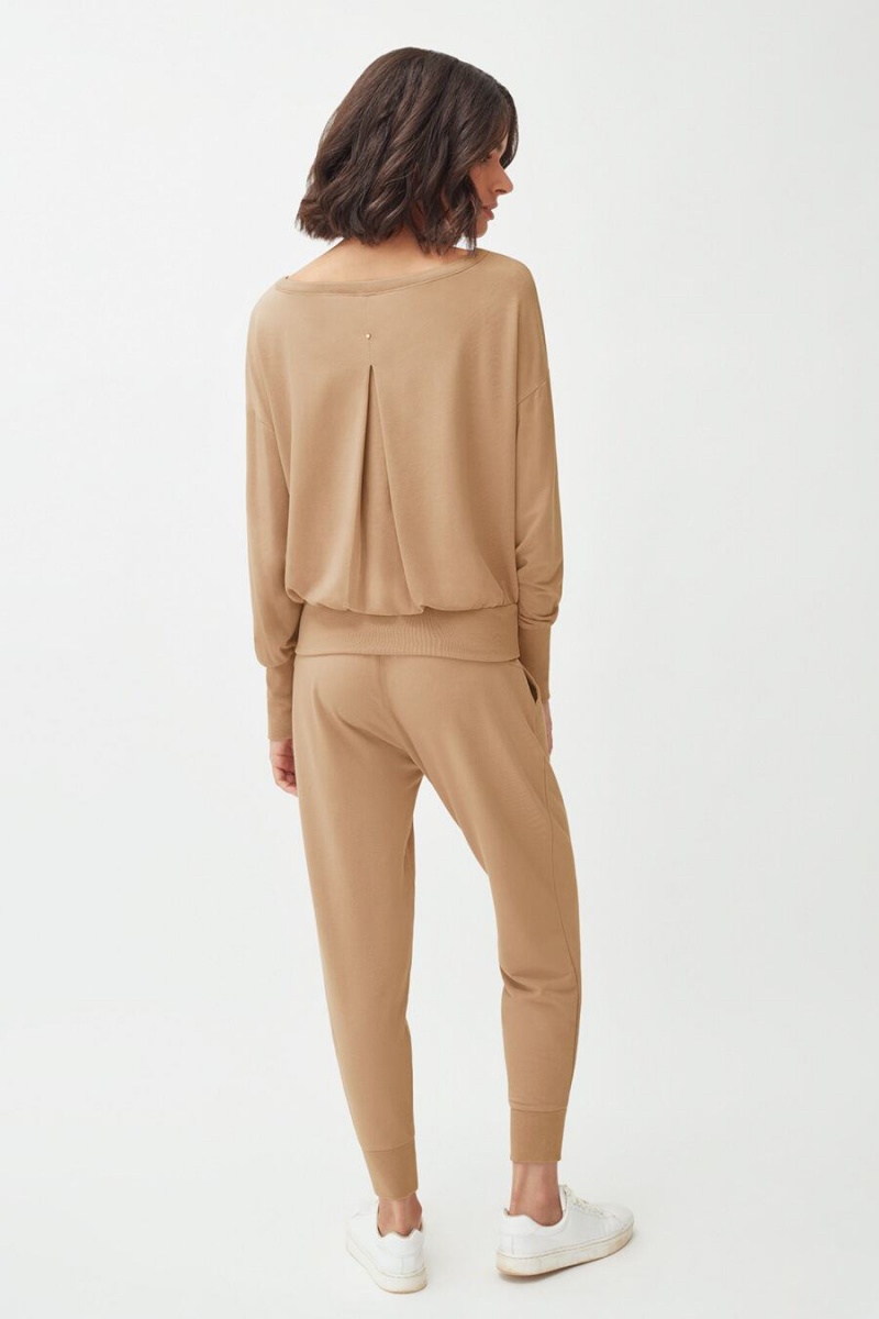 Cuyana French Terry Boatneck Sweatshirts Dames Bruin | CQP6512PT