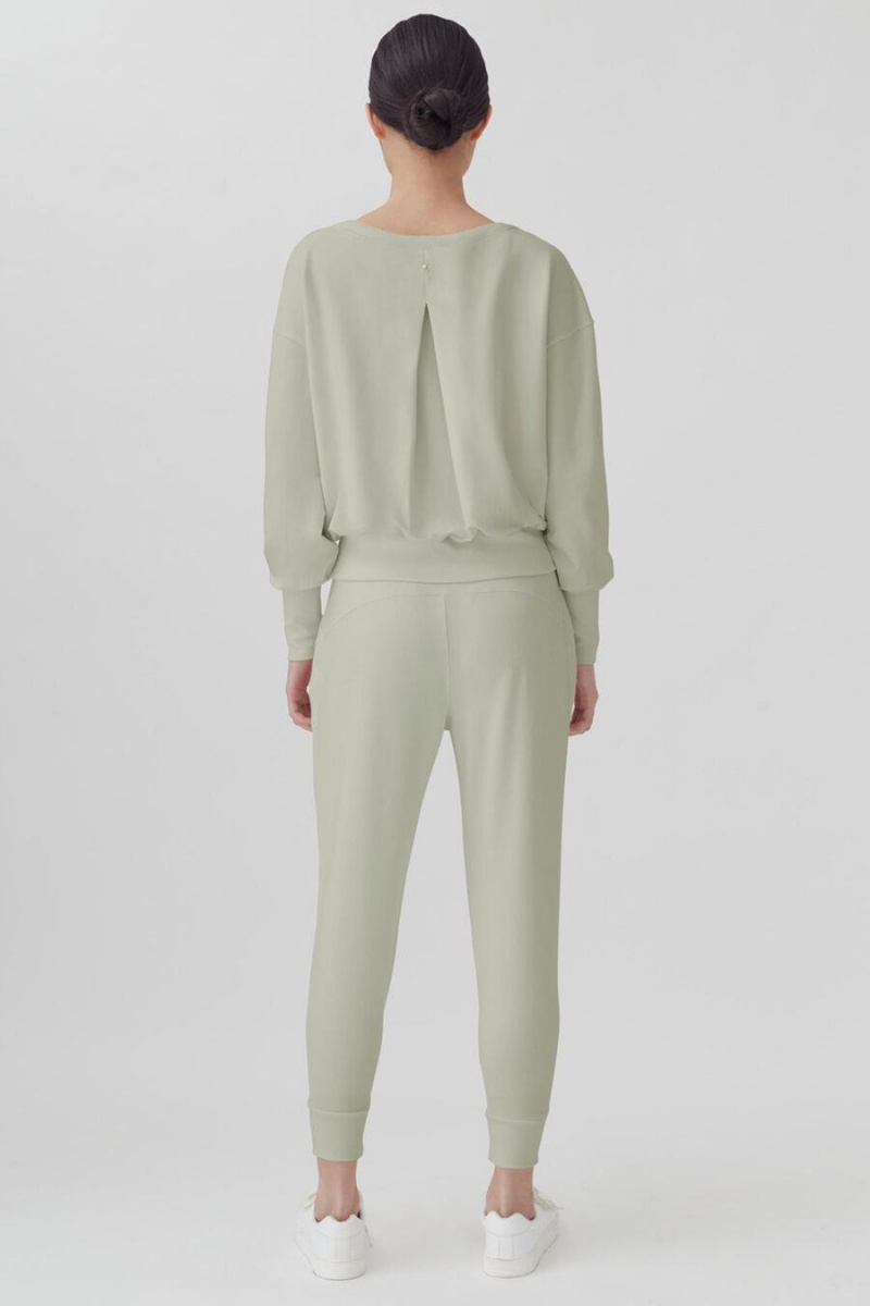 Cuyana French Terry Boatneck Sweatshirts Dames Groen | OOU9137VV
