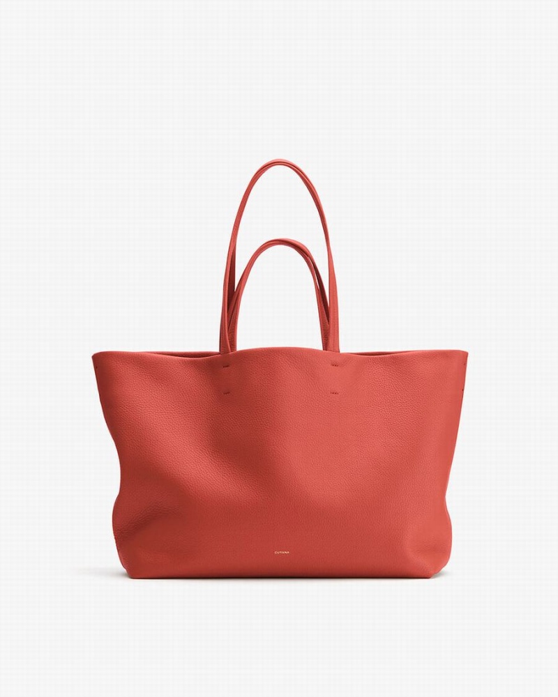 Cuyana Klassieke Easy Tote Tassen Dames Donkerkoraal | RJZ4210SE