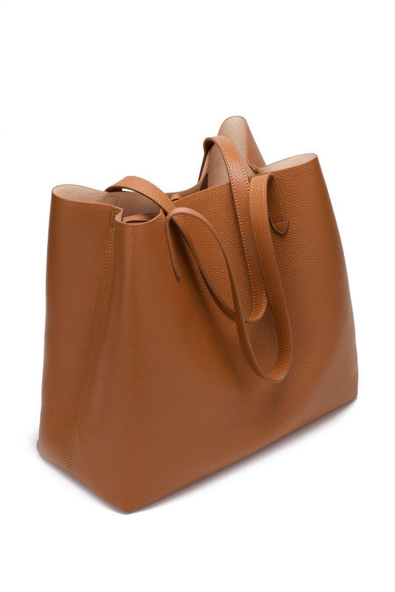 Cuyana Klassieke Structured Leren Tote Tassen Dames Roze | UCI615UZ