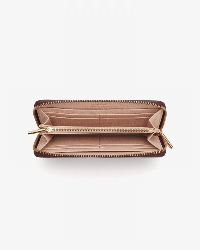 Cuyana Klassieke Zip Around Portefeuille Dames Bordeaux Roze | BKN312CG