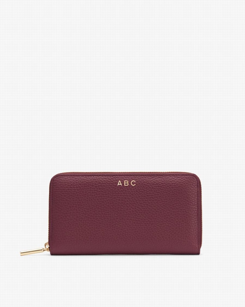Cuyana Klassieke Zip Around Portefeuille Dames Bordeaux Roze | BKN312CG