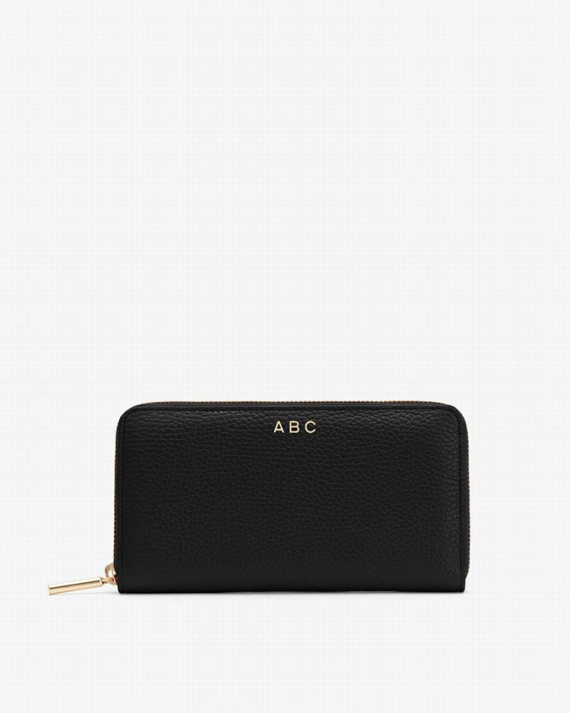 Cuyana Klassieke Zip Around Portefeuille Dames Zwart | CUK9678NT