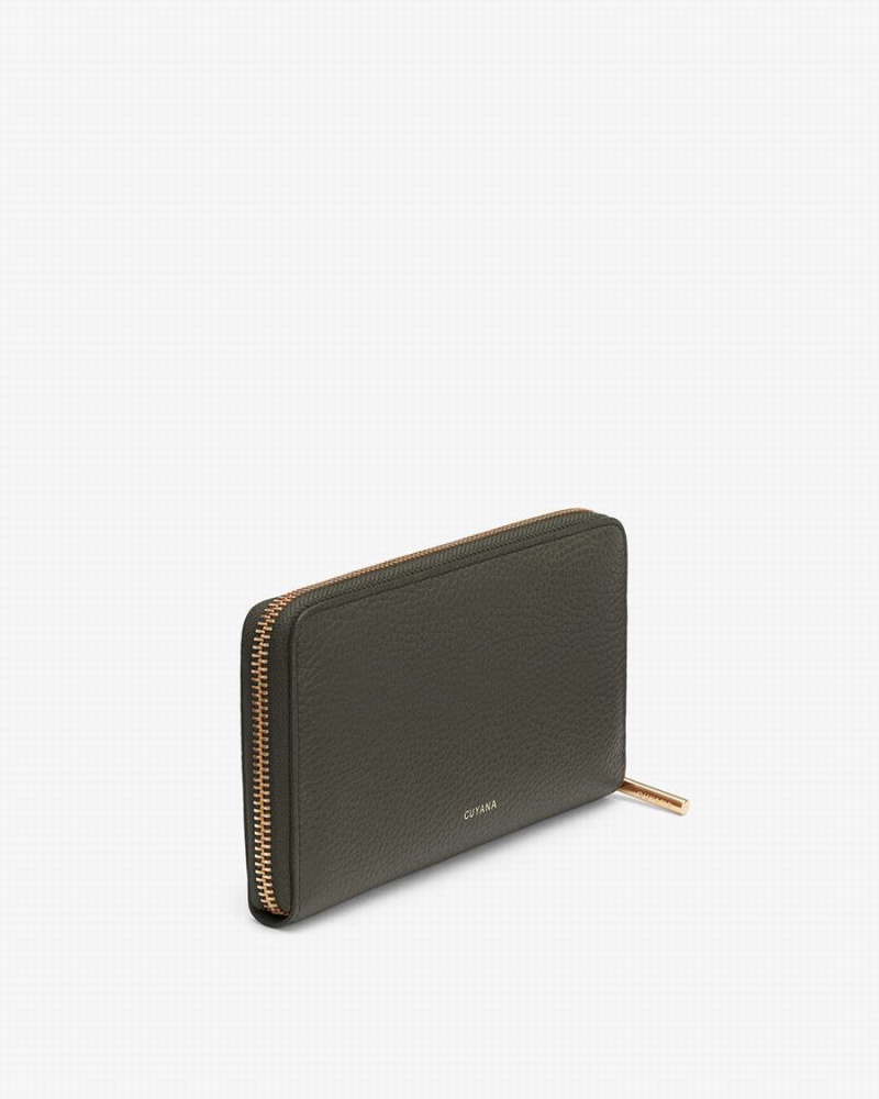 Cuyana Klassieke Zip Around Portefeuille Dames Donkergroen | UPS5019DI