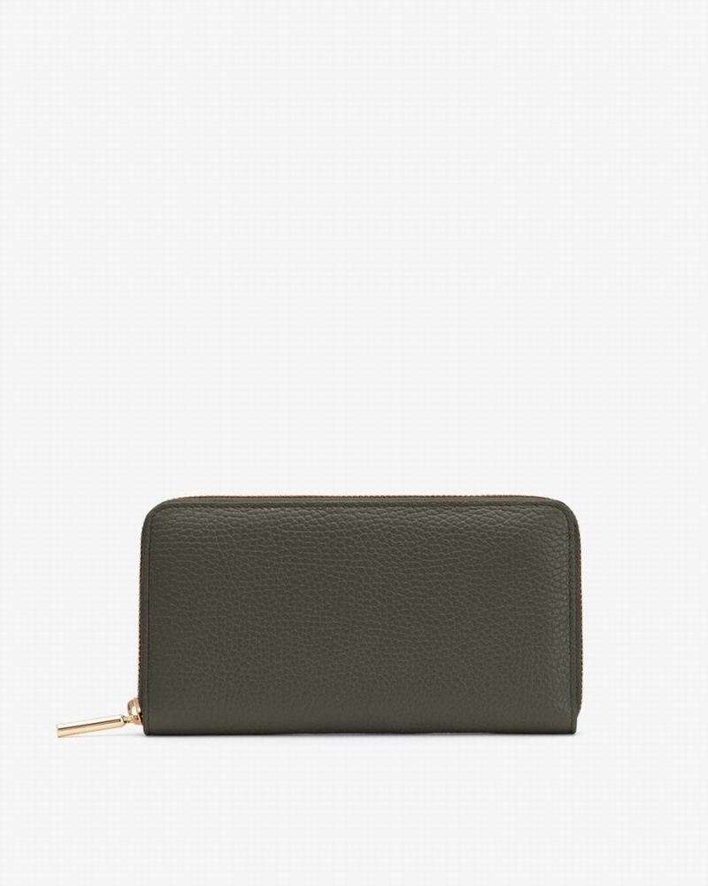 Cuyana Klassieke Zip Around Portefeuille Dames Donkergroen | UPS5019DI
