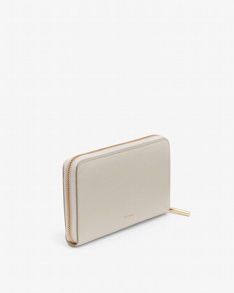 Cuyana Klassieke Zip Around Portefeuille Dames Lichtgrijs | OTO6680MA