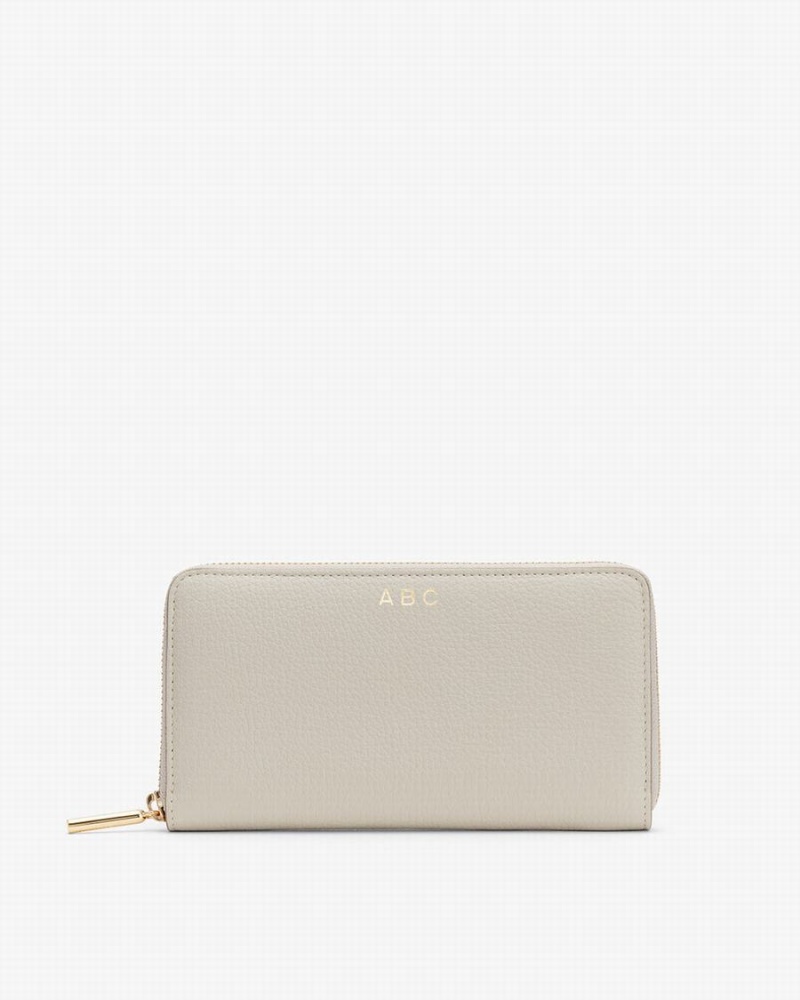 Cuyana Klassieke Zip Around Portefeuille Dames Lichtgrijs | OTO6680MA