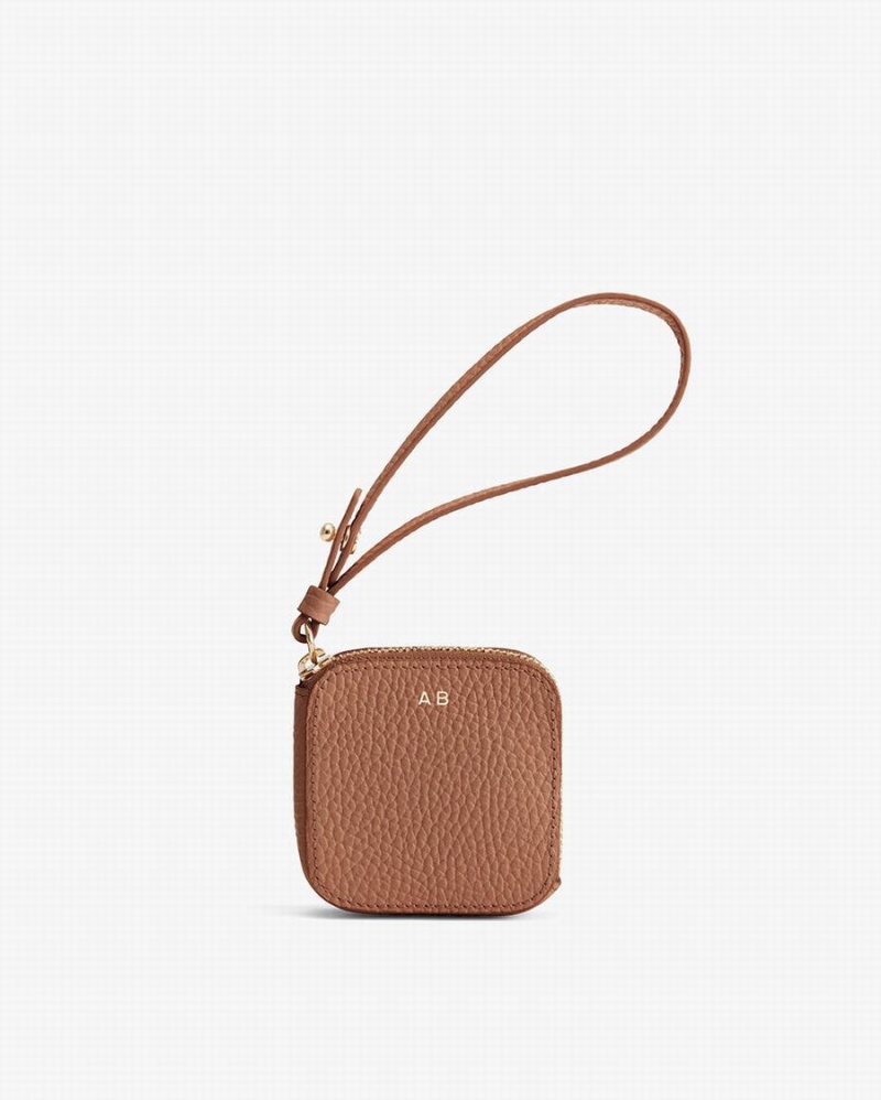 Cuyana Leren Airpod Geval Tas Dames Bruin | JRI7173OX