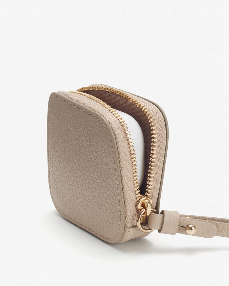 Cuyana Leren Airpod Geval Tas Dames Grijs | XAM321SW