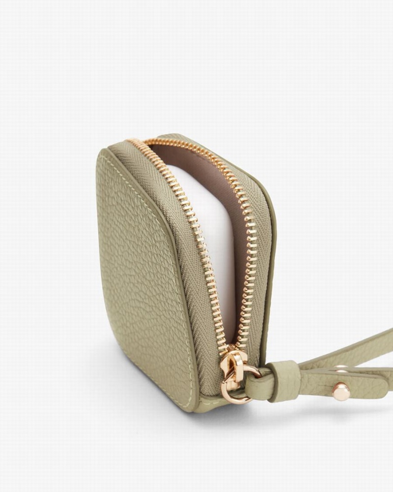 Cuyana Leren Airpod Geval Tas Dames Groen | DKY9090OP