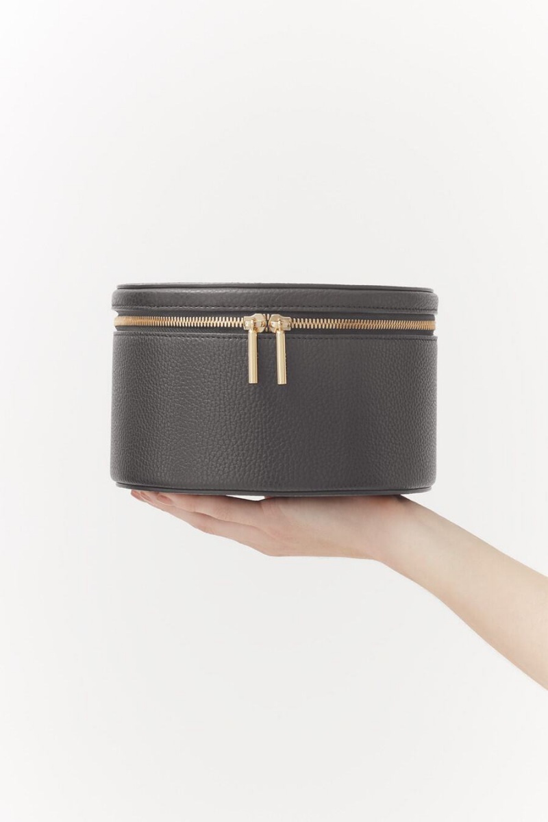 Cuyana Leren Wellness Geval Tas Dames Grijs | RTD9070OT