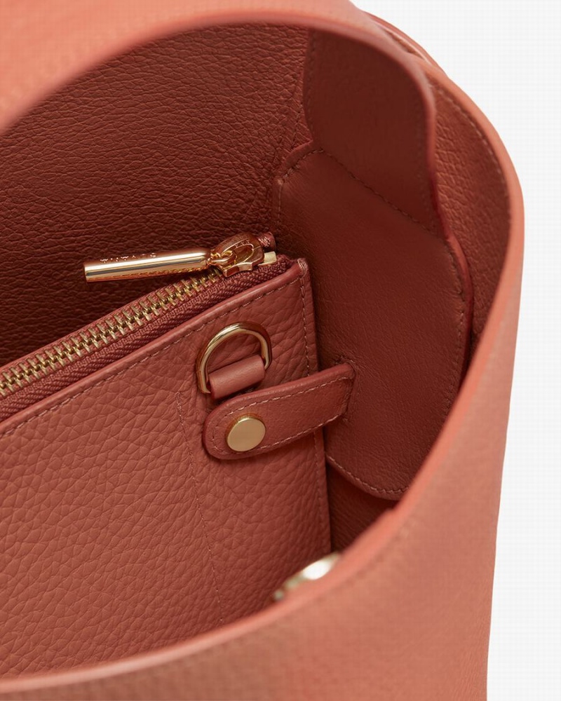 Cuyana Linea Buckettas Dames Rood Bruin | TQK5336YV