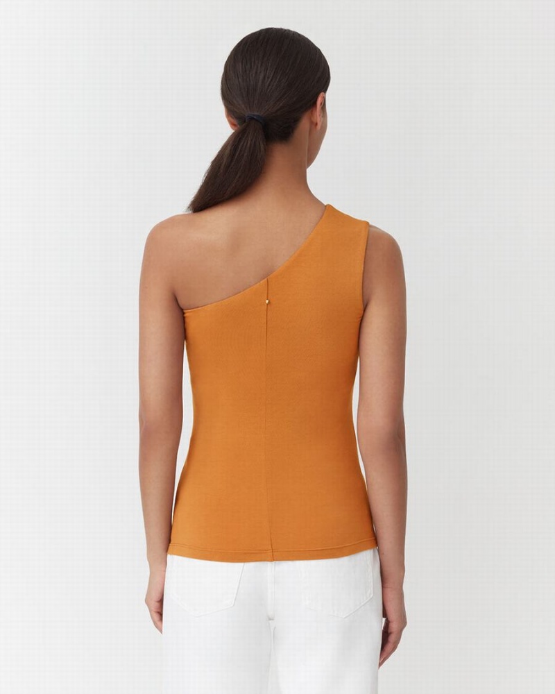 Cuyana One Shoulder Top Tanktop Dames Geel | EQX4715AU