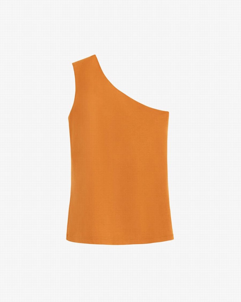 Cuyana One Shoulder Top Tanktop Dames Geel | EQX4715AU