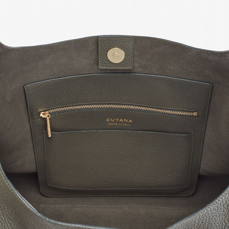 Cuyana Oversized Double Loop Schoudertassen Dames Donkergroen | CBZ7584FK