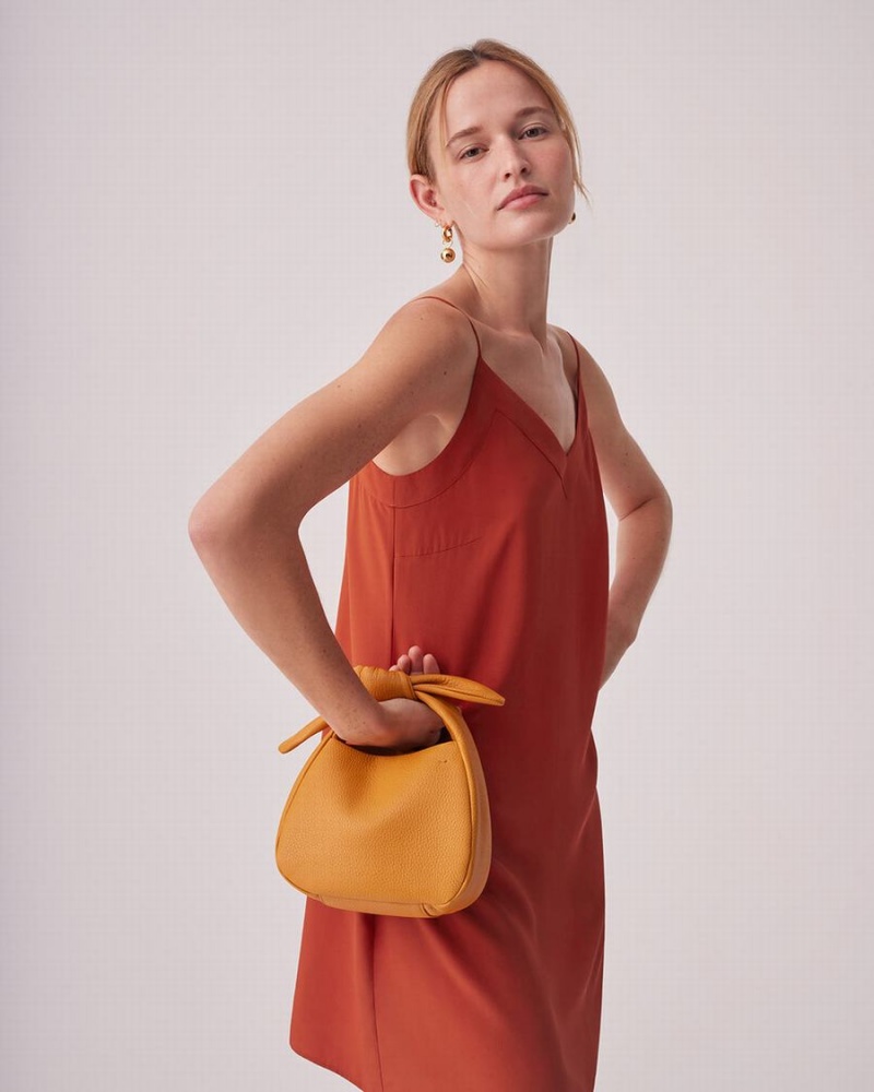 Cuyana Silk Kort Slip Jurk Dames Oranje | CNY2539AX