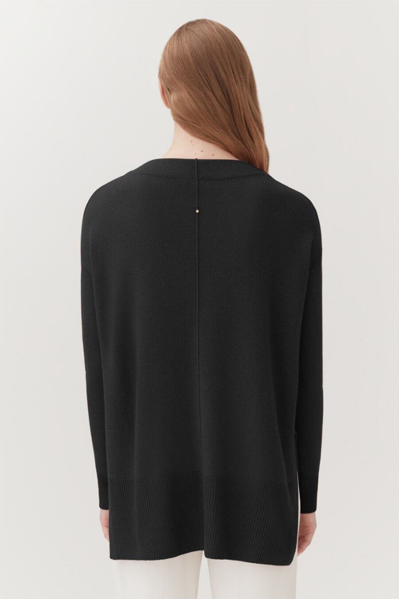 Cuyana Single-Origin Cashmere Funnel Neck Truien Dames Zwart | PWV2962PR