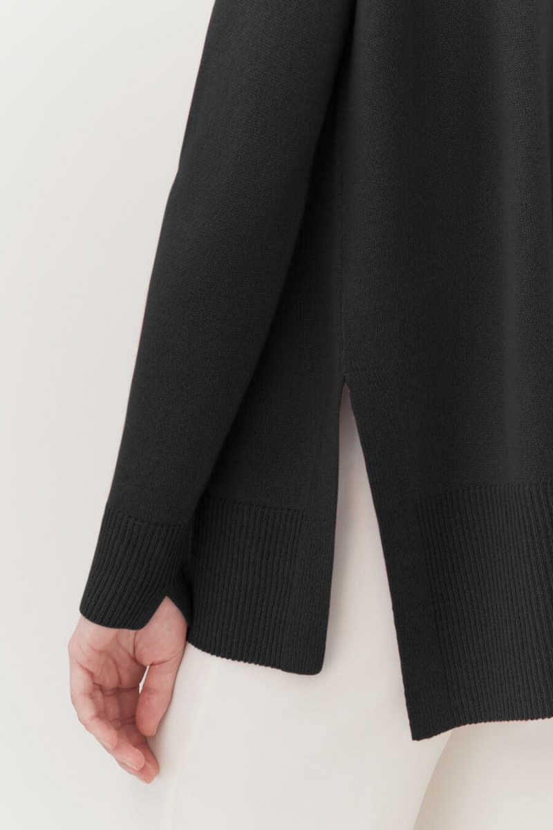Cuyana Single-Origin Cashmere Funnel Neck Truien Dames Zwart | PWV2962PR