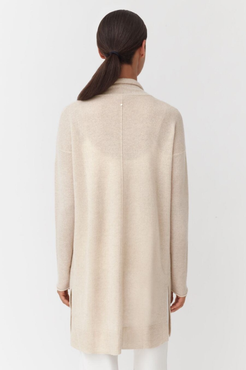Cuyana Single-Origin Cashmere Long Cardigan Dames Beige | WTX2722PF