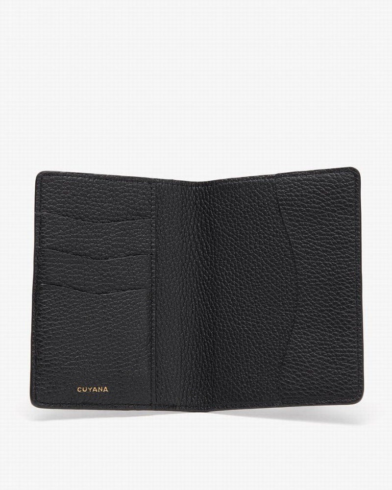 Cuyana Slim Leren Passport Geval Tas Dames Zwart | TQH2810EZ