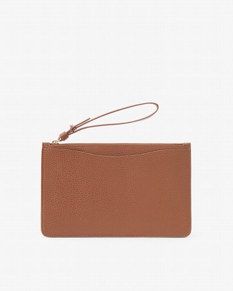 Cuyana Slim Wristlet Portefeuille Dames Bruin | NXJ9717AB