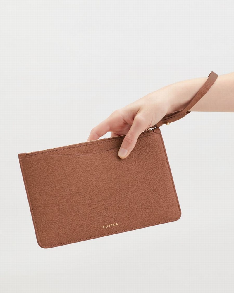 Cuyana Slim Wristlet Portefeuille Dames Bruin | NXJ9717AB