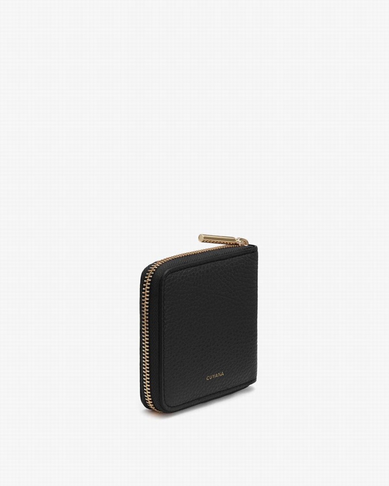 Cuyana Small Klassieke Zip Around Portefeuille Dames Zwart | HEG2556AI