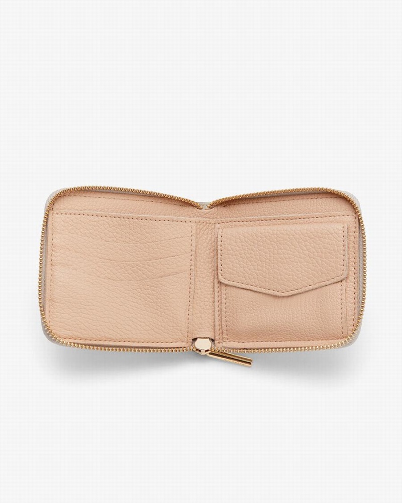Cuyana Small Klassieke Zip Around Portefeuille Dames Lichtgrijs | AWK4751FZ
