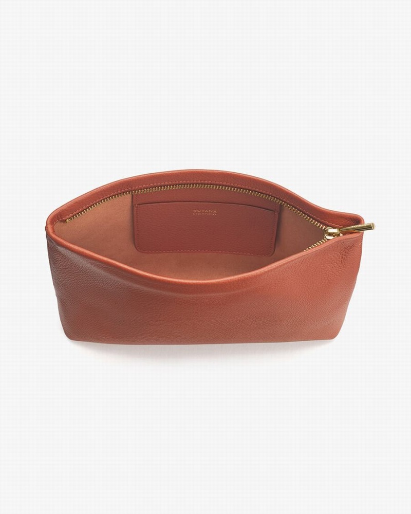 Cuyana Small Rits Zak Dames Rood Bruin | OBJ1242FK