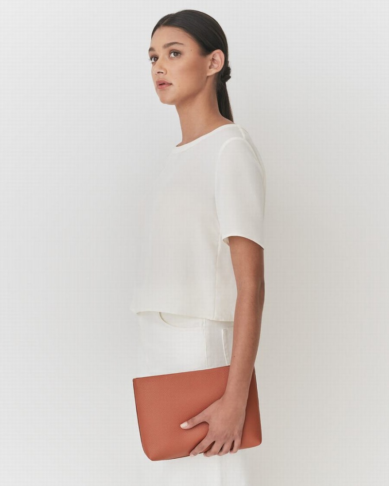 Cuyana Small Rits Zak Dames Rood Bruin | OBJ1242FK