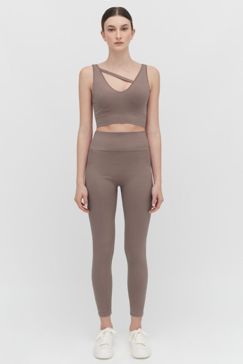 Cuyana Stretch Bijgesneden Tops Dames Lichtbruin | WFQ8925ND