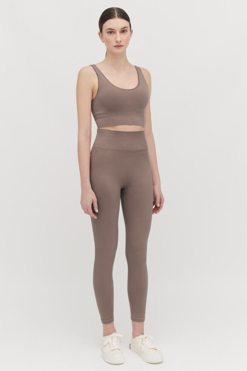 Cuyana Stretch Bijgesneden Tops Dames Lichtbruin | WFQ8925ND