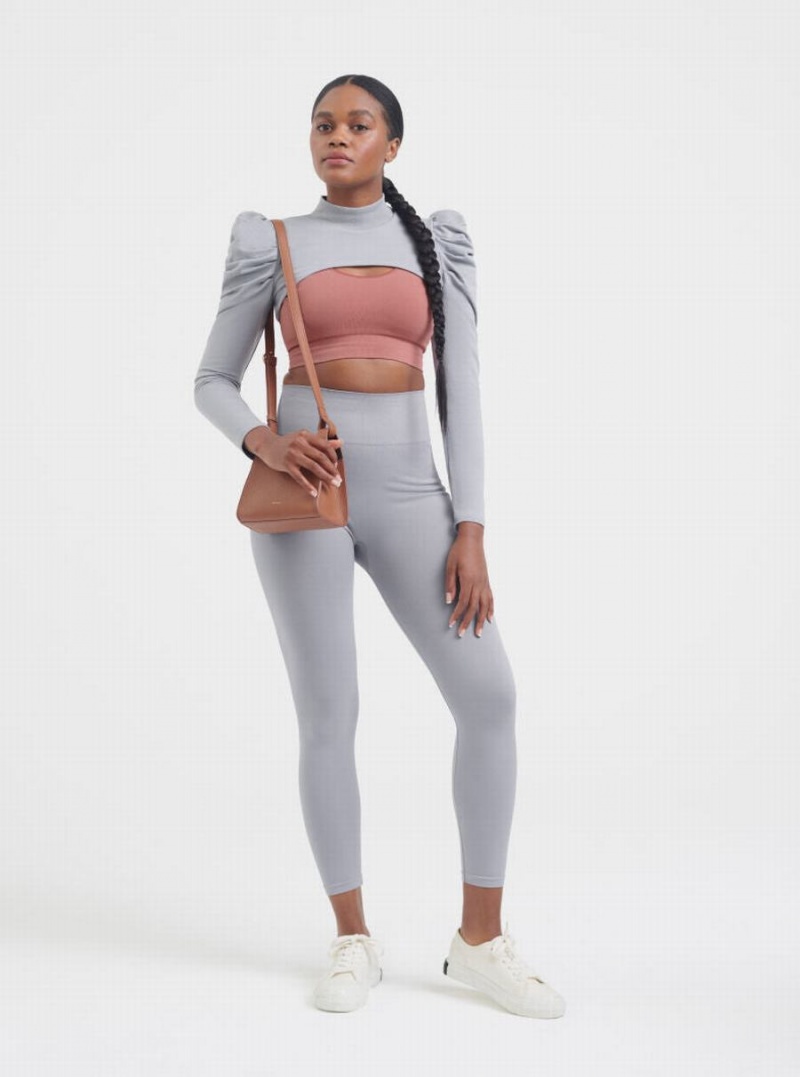 Cuyana Stretch Bijgesneden Tops Dames Roze | YVM3855EN